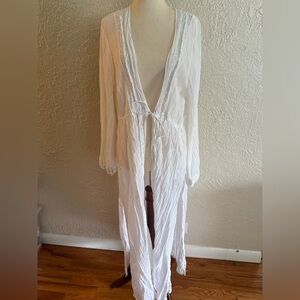 Abercrombie & Fitch White Duster Kimono Cover Up